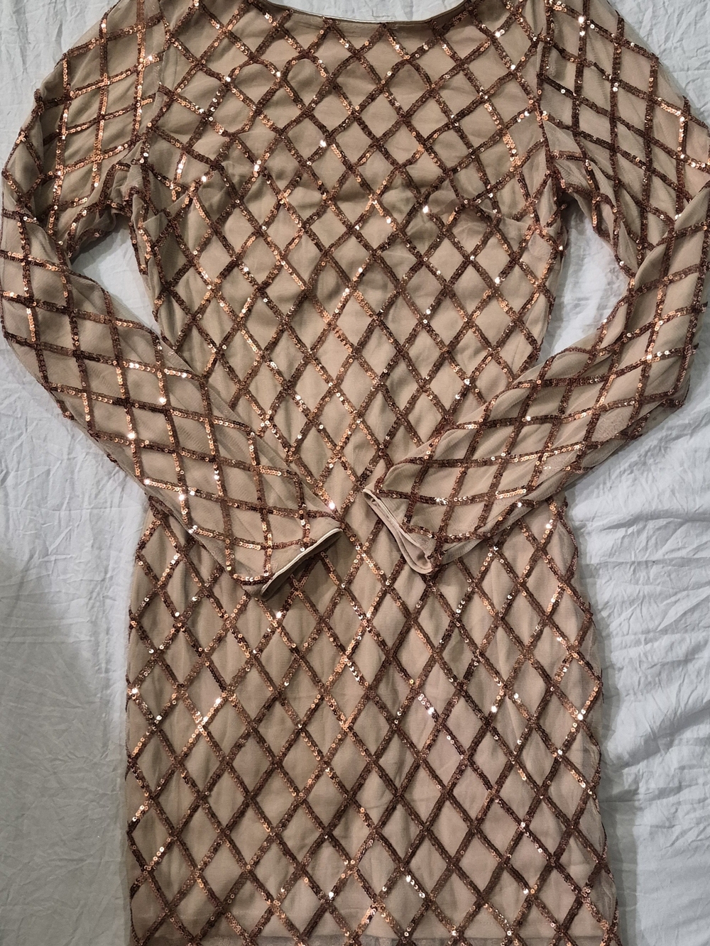 Rose Gold Mini Dress Women